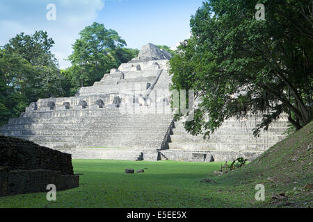 Caana pyramid at the Caracol Maya city, Cayo, Belize, Central America Stock Photo