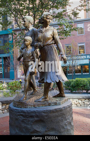 Memorial to Irish immigration to Boston.Boston,Massachusetts Stock Photo