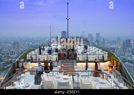 Vertigo restaurant and bar on the top of the Banyan Tree hotel in Bangkok, Thailand Stock Photo