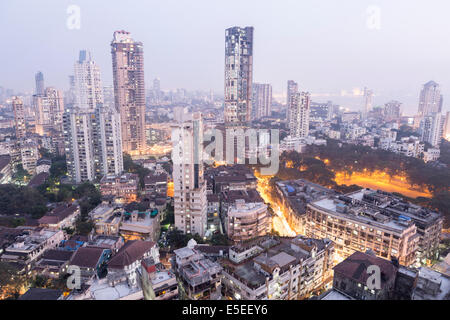 South Mumbai from Kemp's corner at dusk, central Mumbai, India Stock Photo