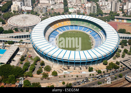 Aerial view of the Maracana football stadium and site of the Olympics opening ceremony, Rio de Janeiro, Brazil Stock Photo