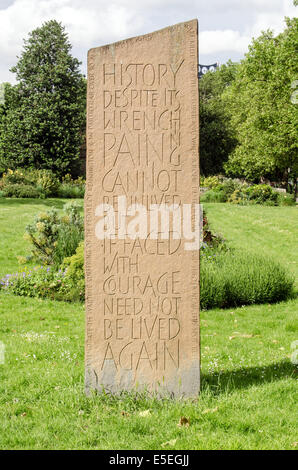 LONDON, UK  MAY 24, 2014: Memorial in Kennington Park to the civilians killed in a single bomb during World War II. Stock Photo