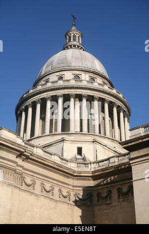 France, paris 5e, place des grands hommes, pantheon, dome, colonnade, Stock Photo