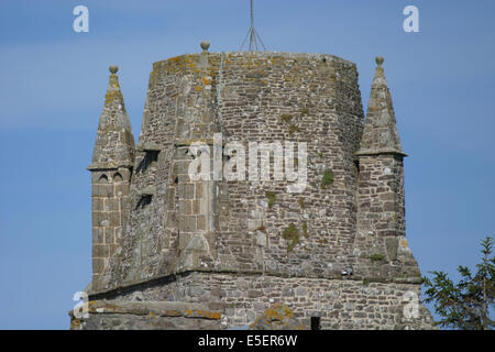 France, Basse Normandie, manche, regneville sur mer, eglise au clocher tombe a une date inconnue, pierre, Stock Photo