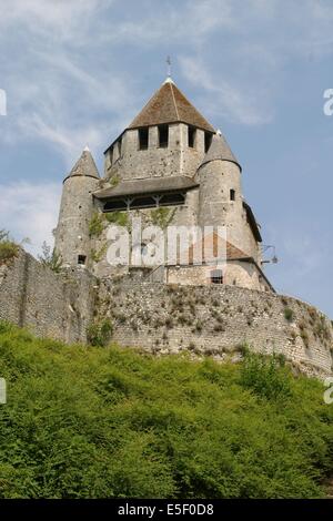 France, region ile de france, seine et marne, provins, cite medievale, tour cesar, rempart, butte, fortifications, Stock Photo