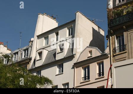 France, Ile de France, paris 3e arrondissement, 32 rue du grenier saint lazare, haut inattendu, Stock Photo