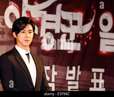 Yunho(Dongbangsinki), Jul 29, 2014 : South Korean actor and singer Yun-ho, who is a member of boy band TVXQ, attends a presentation of his new drama 'The Night Watchman's Journal' in Seoul, South Korea. © Lee Jae-Won/AFLO/Alamy Live News Stock Photo