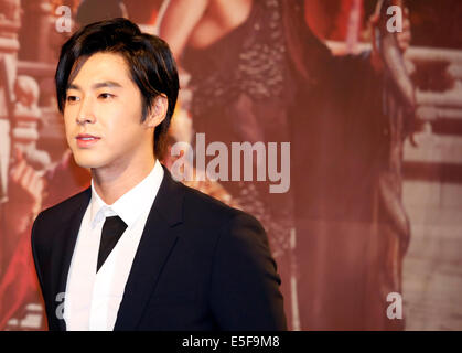 Yunho(Dongbangsinki), Jul 29, 2014 : South Korean actor and singer Yun-ho, who is a member of boy band TVXQ, attends a presentation of his new drama 'The Night Watchman's Journal' in Seoul, South Korea. © Lee Jae-Won/AFLO/Alamy Live News Stock Photo