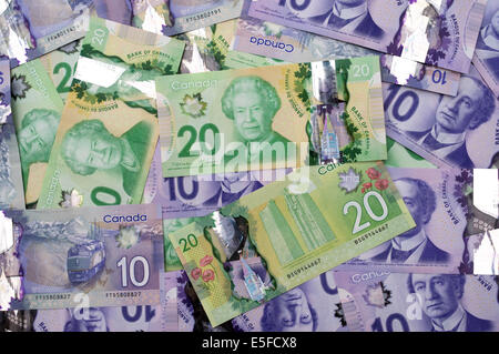 Canadian banknotes or currency Stock Photo