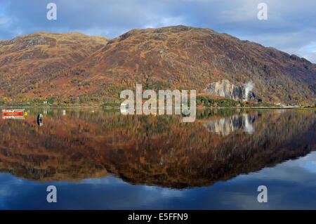 Winter reflections on Loch Etive, Argyll and Bute, Scotland Stock Photo