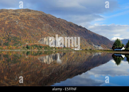 Winter reflections on Loch Etive, Argyll and Bute, Scotland Stock Photo