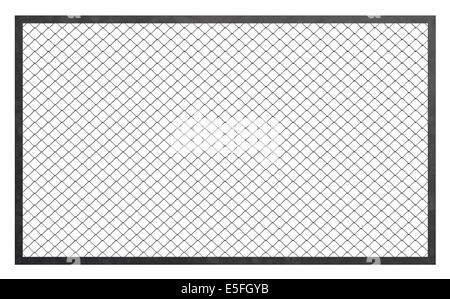 Wire fence barrier on white background, 3d illustration Stock Photo