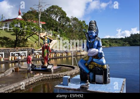 Hindu temple Ganga Talao, Grand Bassin, Island Mauritius Stock Photo