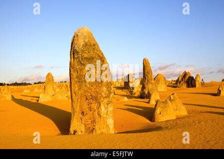 The Pinnacles are limestone formations contained within Nambung National Park, near the town of Cervantes, Western Australia. Stock Photo
