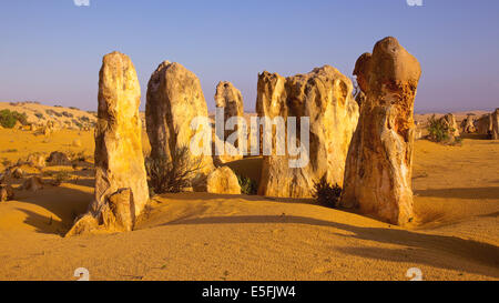 The Pinnacles are limestone formations contained within Nambung National Park, near the town of Cervantes, Western Australia. Stock Photo