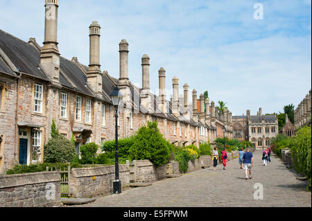 14th century Vicars' Close Wells Somerset England, the oldest residential street in Europe Stock Photo