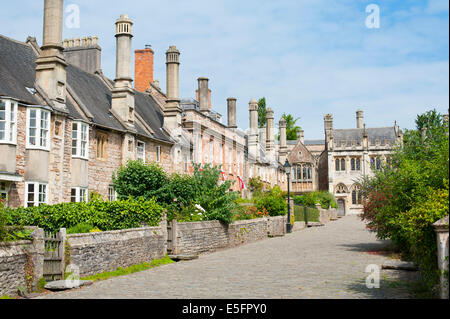 14th century Vicars' Close Wells Somerset England, the oldest residential street in Europe Stock Photo