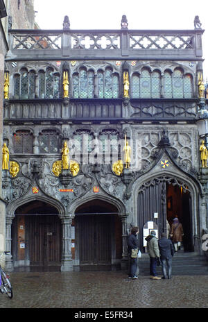 Entrance of the Basilica of the Holy Blood, Bruges, Belgium Stock Photo
