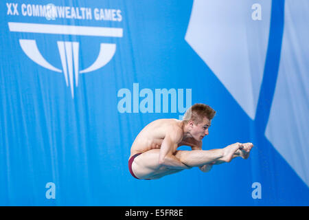 Edinburgh, Scotland, UK. 30th July, 2014. Glasgow 2014 Commonwealth Games Day 7. Aquatics, Diving. in action in the Mens 1m Springboard Preliminary. Credit:  Action Plus Sports Images/Alamy Live News Stock Photo