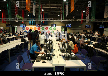 SECC, Glasgow, Scotland, UK. 30th July, 2014. Commonwealth Games day 7. Main Press Centre Credit:  ALAN OLIVER/Alamy Live News Stock Photo