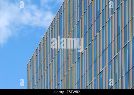 Glass building with golden stripes Stock Photo