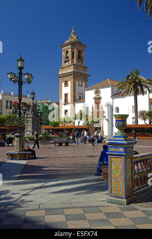 Plaza Alta and Church of La Palma, Algeciras, Cadiz-province, Region of Andalusia, Spain, Europe Stock Photo