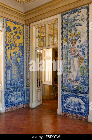 Portugal, Queluz palace, Queluz, Lisbon, the Corredor das Mangas ( or corredor dos azulejos) Stock Photo