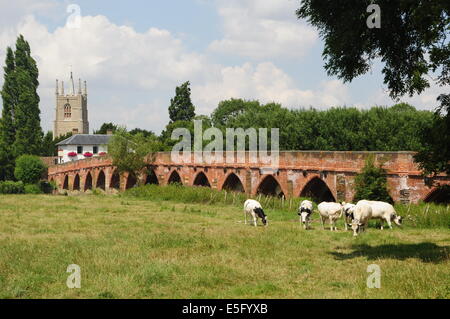Breat Barford bridge over the River Great Ouse, Bedforshire. Stock Photo