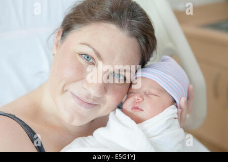 Mother and daughter portrait (0-1 month) Stock Photo
