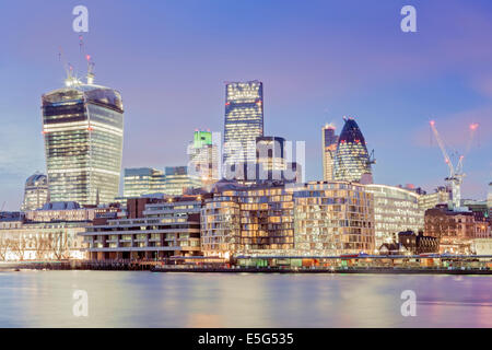 City of London Financial & business district, skyline showing Gherkin, Cheesegrater and Walkie Talkie buildings, London, UK Stock Photo