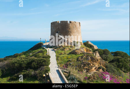 Spanish tower in Santa Teresa di Gallura, Sardinia, Italy Stock Photo