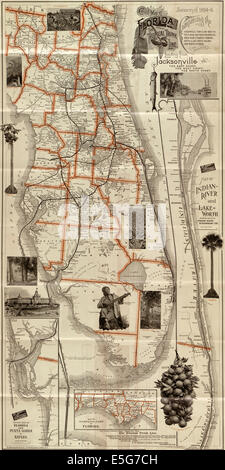 Correct map of Florida : season of 1894-5 : showing the Tropical Trunk Line