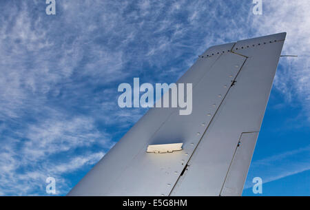 Tail fin tailplane / tail plane with white cross on red background of a ...