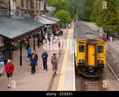 View of Betws-y-Coed station in the Conwy Valley, Gwynedd, North Wales, UK. Stock Photo