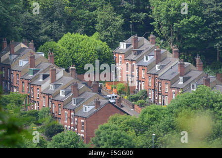 row of terraced houses in Leeds, Yorkshire, United Kingdom Stock Photo