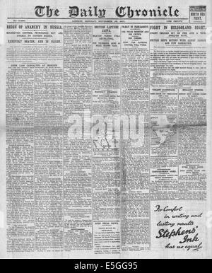 1917 Daily Chronicle front page reporting revolution in Russia Stock Photo