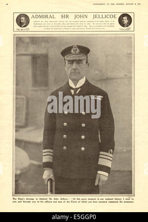 1914 The Graphic front page reporting Admiral Sir John Jellicoe World War One Stock Photo