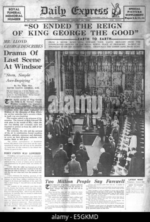 1936 Daily Express front page reporting abdication of King Edward VIII ...