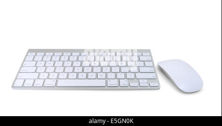 Wireless keyboard and mouse with clipping path Stock Photo