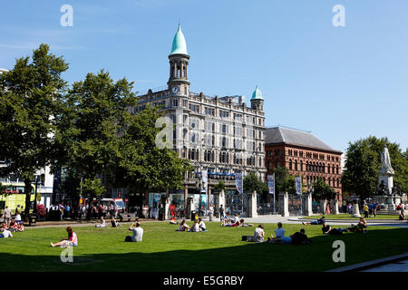 view of donegall square north and city hall grounds Belfast city centre Stock Photo