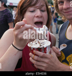 People enjoying Summerfest in Milwaukee, Wisconsin, USA Stock Photo