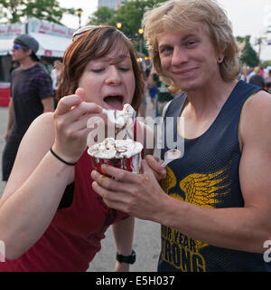 People enjoying Summerfest in Milwaukee, Wisconsin, USA Stock Photo