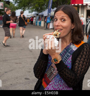 People enjoying Summerfest in Milwaukee, Wisconsin, USA Stock Photo