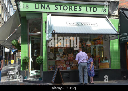 Lina Stores soho London Italian deli Stock Photo