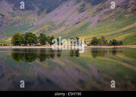 Pre-dawn reflections on Buttermere Lake, Cumbria, Lake District, England