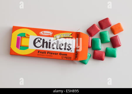 A box of assorted fruit flavour Chiclets gum. Stock Photo