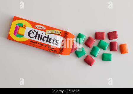 A box of assorted fruit flavour Chiclets gum. Stock Photo