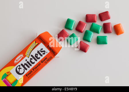 A box of assorted fruit flavour Chiclets gum. Stock Photo