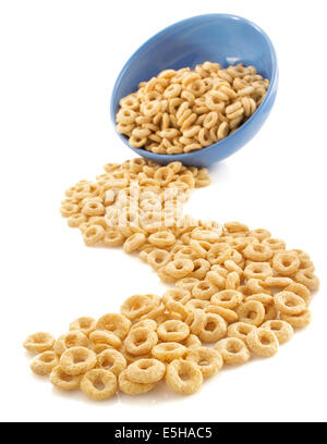 corn flakes rings isolated on white background Stock Photo