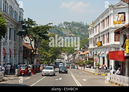 Colonial architecture on the main road, Kandy, Sri Lanka Stock Photo